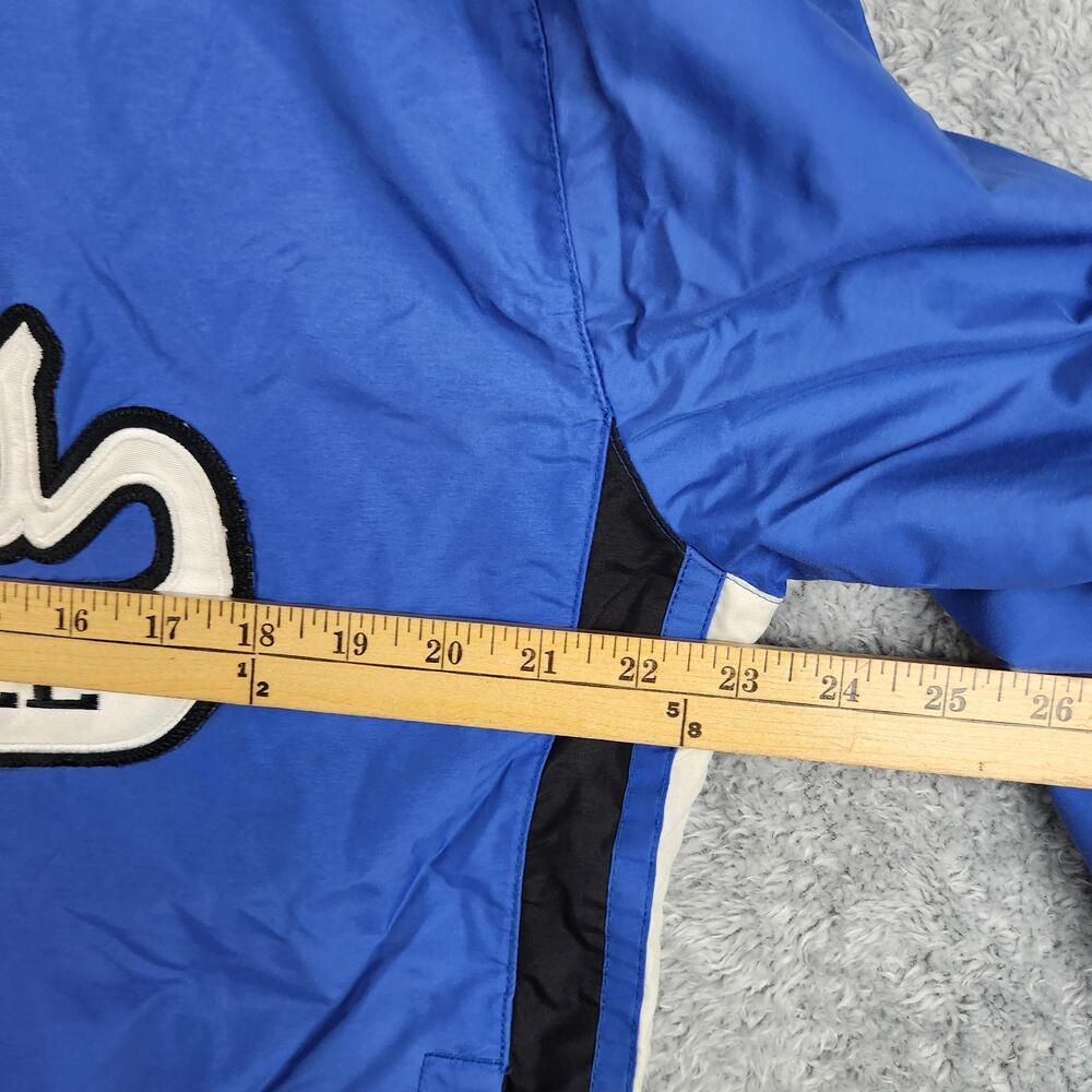 Vintage Falcons Baseball Jacket Mens Small Blue Pullover Windbreaker Logo Sports - Picture 12 of 16